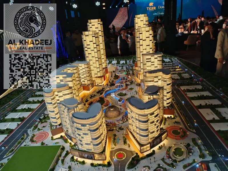 The first integrated compound in Ajman with no commission, fully furnished units (malls, shops, and crystal lakes with a stunning view).