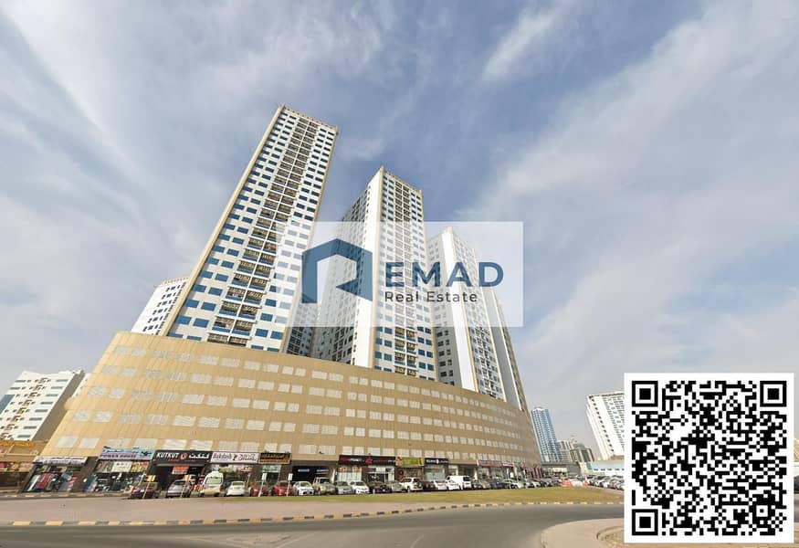 Partial Open View Studio Apartment for Sale | Ajman Pearl Towers | City Centre