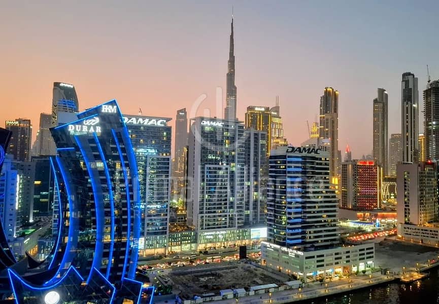 Burj Khalifa and Canal view | Furnished | Semi Closed Kitchen