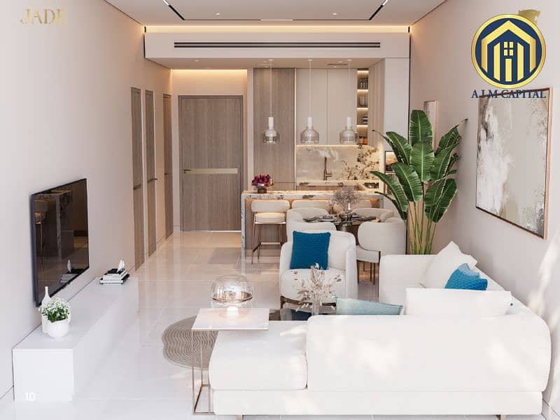 Furnished 1BR Apartment | Jade Tower Majan | Balcony & Pool Access