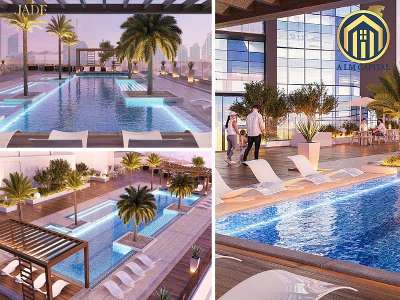 Furnished 1BR | Jade Tower Majan | Balcony & Pool Access