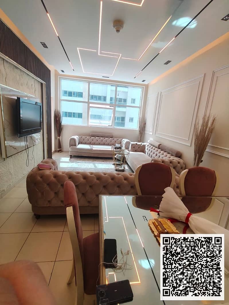 A luxurious apartment with a distinctive view in Ajman One – rented with excellent income and ready to move in