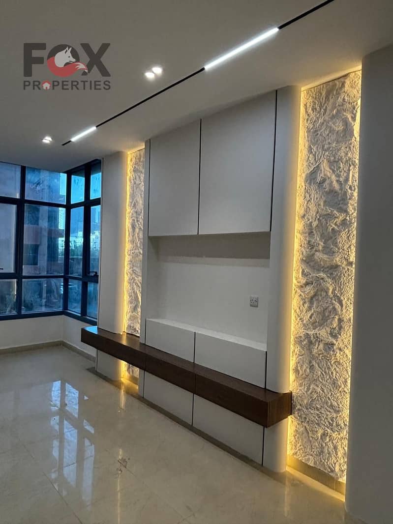 Two rooms and a living room for sale in Al-Nuaimiya Towers, area 1818 sq ft, super deluxe finishing, latest decorations, 2 bathrooms, maid's room