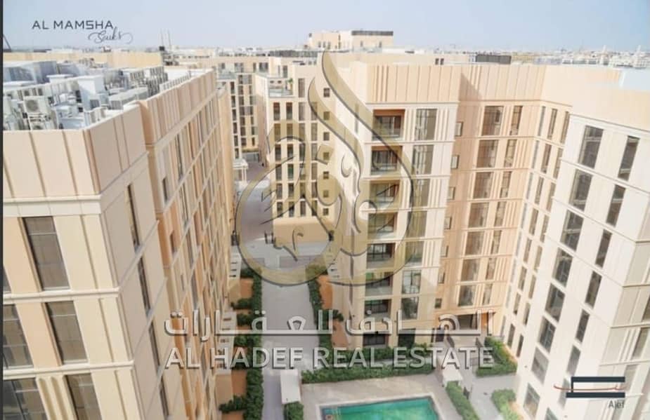 Premium Investment Opportunity in Al Mamsha – Direct Pool View! Al Hadef Real Estate presents an outstanding off-plan opportunity in Sharjah's