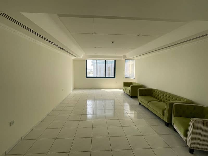 For sale: A distinctive apartment in Al Majaz 3 – a spacious apartment with excellent features: 3 bedrooms and a living room, one of which is a mas