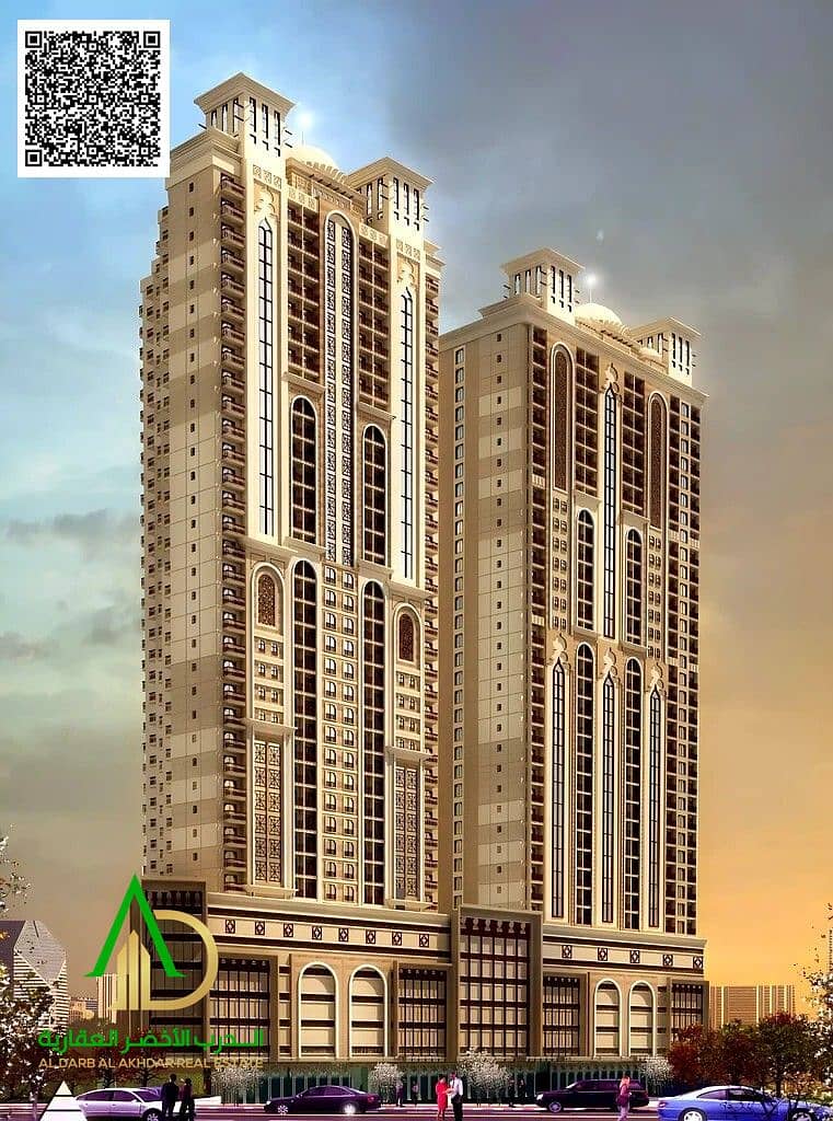 Own a 2BHK apartment in Al Barajil Towers with modern design and finishes, offering an ideal environment for family living or investment