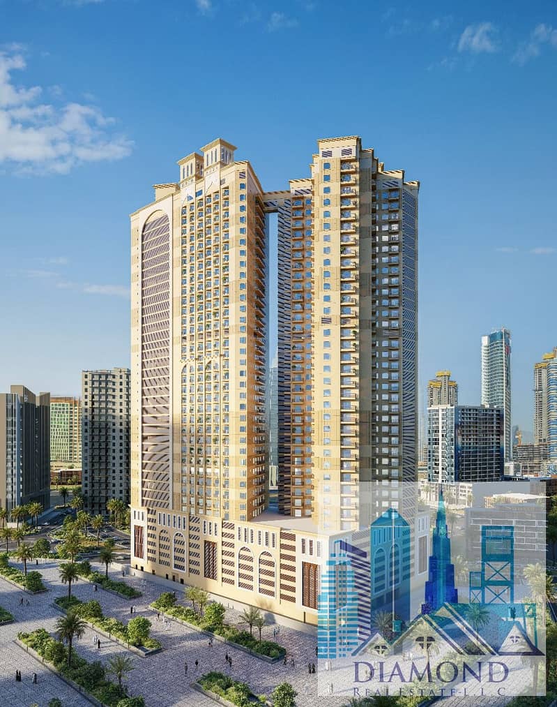 For sale freehold for all nationalities with 5% down payment and installments for 7 years Two bedrooms and a furnished living room in Barajeel towers