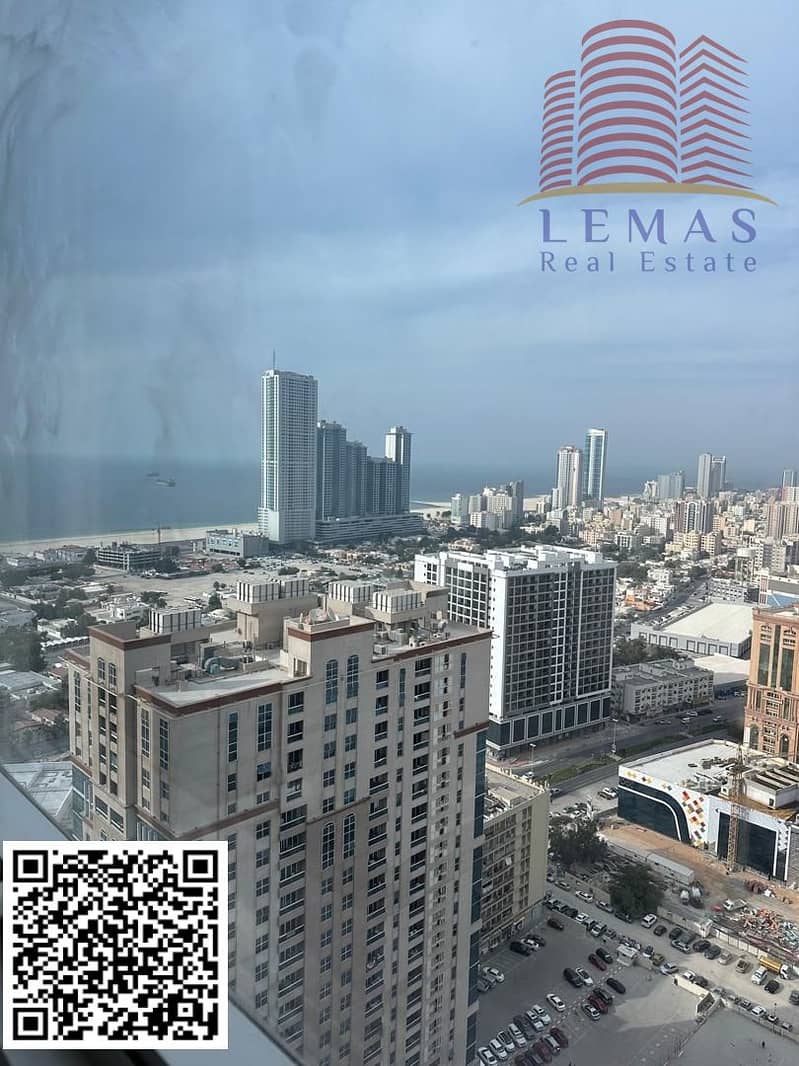 3 bhk city view partial sea view with maid's room and parking for sale in ajman one tower
